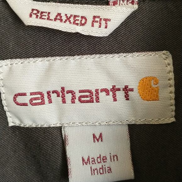 Carhartt relaxed fit Red  long sleeve button down plaid shirt. Men's medium. - Picture 6 of 10